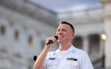 The US Navy Band Performs at The Capitol Building Western Steps.