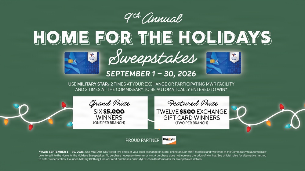 MILITARY STAR’s Home for the Holidays Sweepstakes Returns With $36,000 in Prizes
