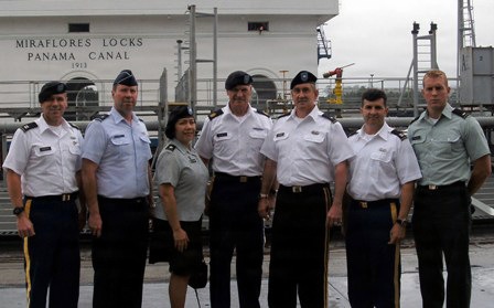 Capt. Mike Roberts, the adjutant general’s aide-de-camp; Brig. Gen. John Owen, director of the joint staff; Lt. Col. Rebecca Segovia-Johnson