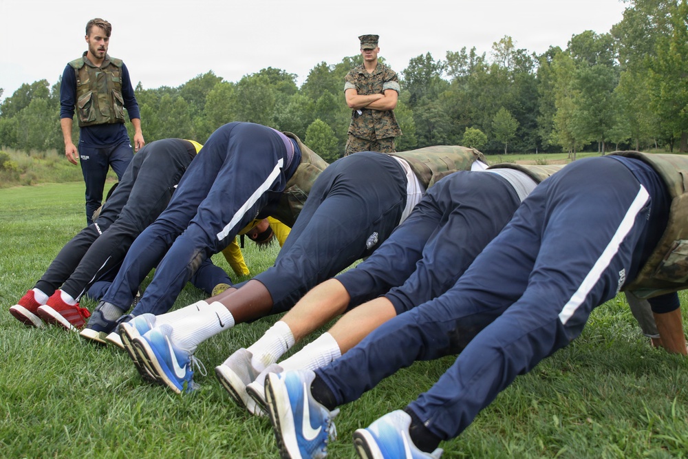U.S. Marine candidates train alongside Butler University men’s soccer team