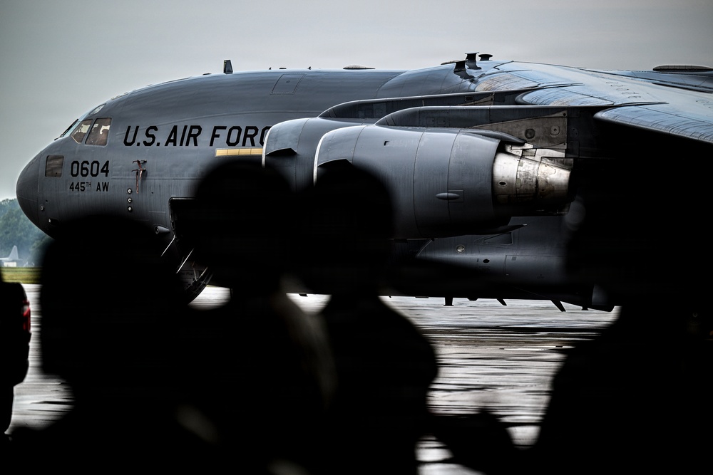 445th AW showcases C-17 during kids’ 'deployment' event