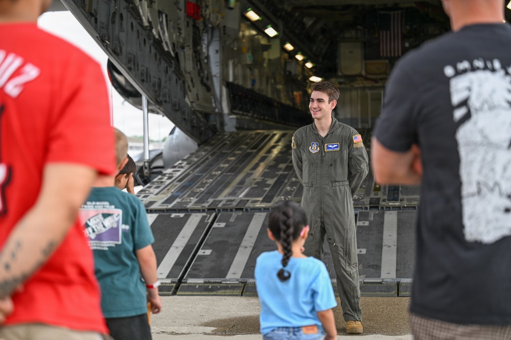 445th AW showcases C-17 during kids’ 'deployment' event