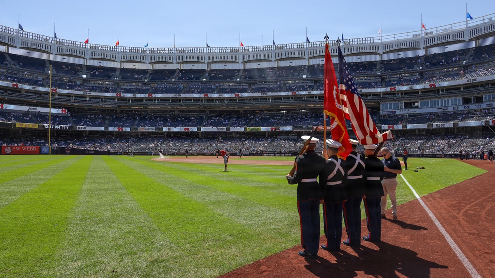 1st Marine Corps District Presents the Colors at Yankee Stadium