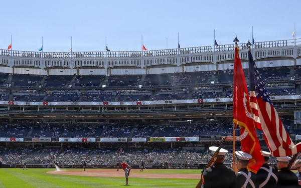 1st Marine Corps District Presents the Colors at Yankee Stadium