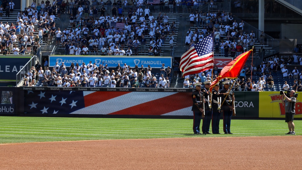 1st Marine Corps District Presents the Colors at Yankee Stadium