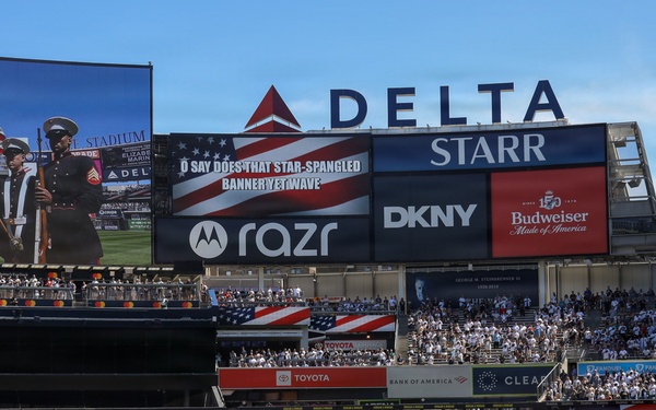1st Marine Corps District Presents the Colors at Yankee Stadium