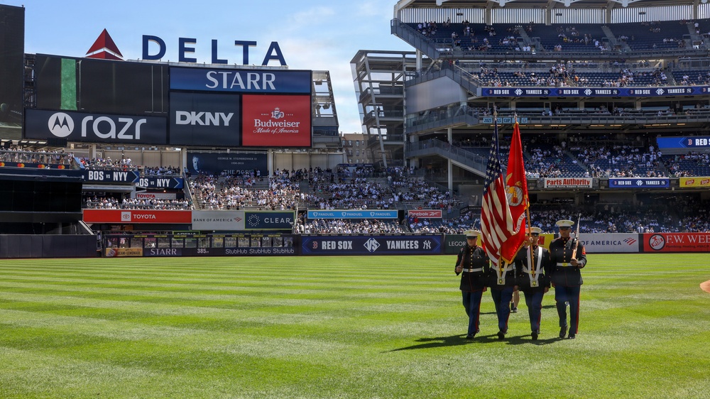 1st Marine Corps District Presents the Colors at Yankee Stadium