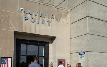Memorial bench dedicated in honor of Bruce Dvoracek at Gavins Point Dam