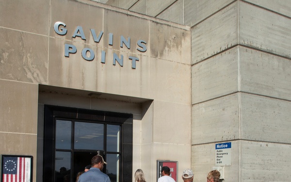 Memorial bench dedicated in honor of Bruce Dvoracek at Gavins Point Dam