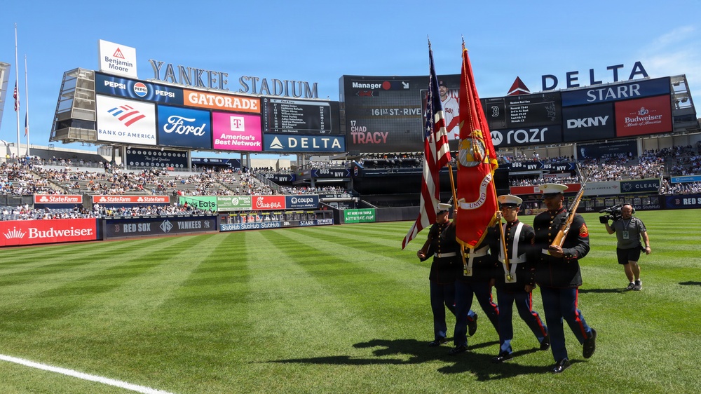 1st Marine Corps District Presents the Colors at Yankee Stadium
