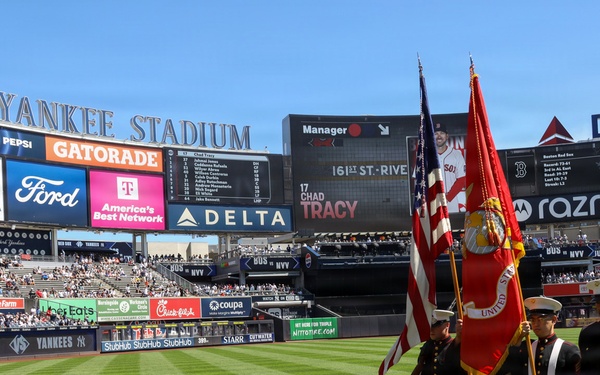 1st Marine Corps District Presents the Colors at Yankee Stadium