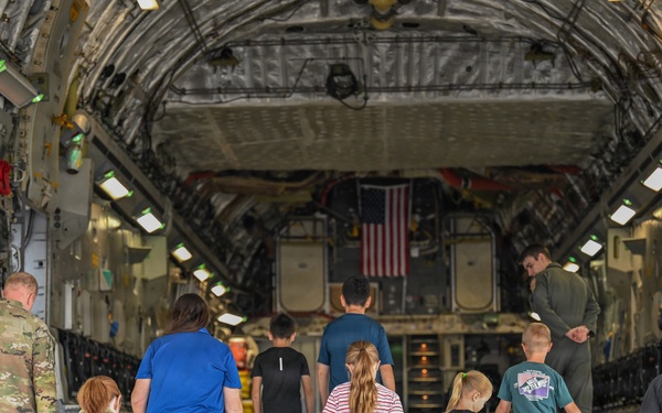 445th AW showcases C-17 during kids’ 'deployment' event