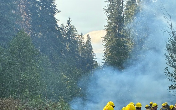 Active-duty U.S. Army Soldiers from 7th Infantry Division activated as wildland firefighters on the Little Giant Fire