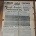 This is a photograph of a historical U.S. Navy newspaper called 'Seabees Coverall' dated Thursday, 27 June 1946, published at the Construction Battalion Center, Port Hueneme, California. The front page features the headline 'Naval Justice School Dedicated By JAG' along with a photograph of the school building and two articles: 'Dedication Agenda' and 'The School of Naval Justice'. The newspaper documents the formal dedication of the United States Naval Justice School as part of the Navy's post-WWII institutional development.