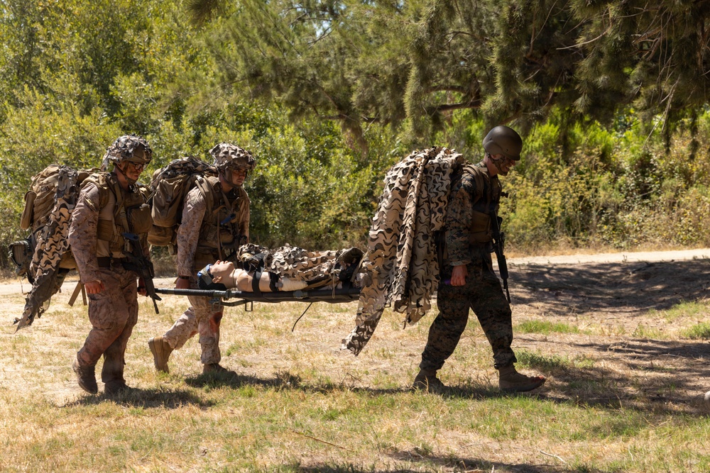 U.S. Navy Corpsman with 4th Med. Bn. participate in prolonged casualty care exercise