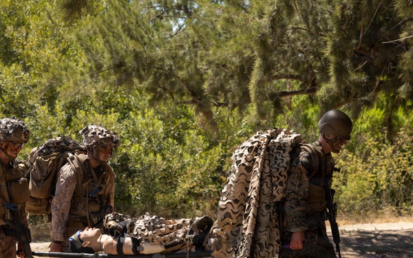U.S. Navy Corpsman with 4th Med. Bn. participate in prolonged casualty care exercise