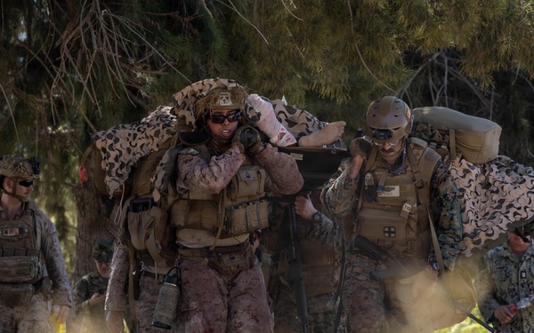 U.S. Navy Corpsman with 4th Med. Bn. participate in prolonged casualty care exercise