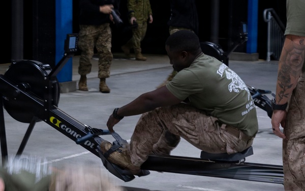U.S. Marines with 1st LAR, 4th LAR participate in  physical fitness challenge during the Coral-Balmoral Cup