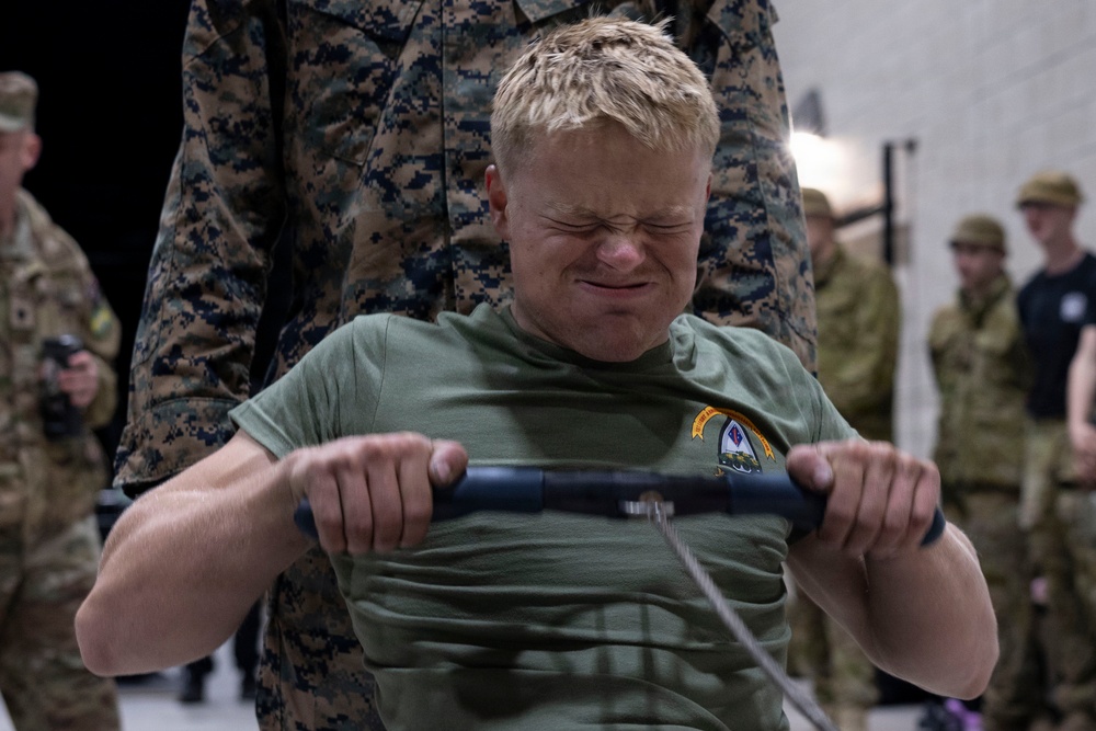 U.S. Marines with 1st LAR, 4th LAR participate in  physical fitness challenge during the Coral-Balmoral Cup