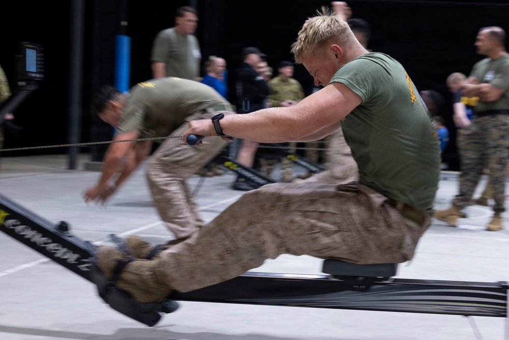 U.S. Marines with 1st LAR, 4th LAR participate in  physical fitness challenge during the Coral-Balmoral Cup