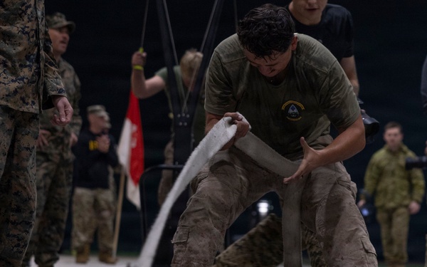U.S. Marines with 1st LAR, 4th LAR participate in  physical fitness challenge during the Coral-Balmoral Cup