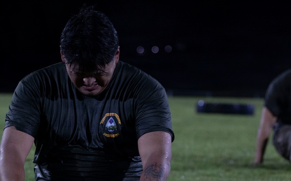 U.S. Marines with 1st LAR, 4th LAR participate in  physical fitness challenge during the Coral-Balmoral Cup