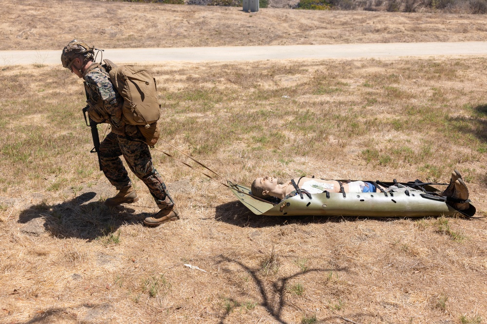 U.S. Navy Corpsman with 4th Med. Bn. participate in prolonged casualty care exercise