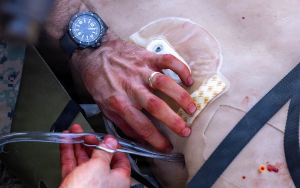 U.S. Navy Corpsman with 4th Med. Bn. participate in prolonged casualty care exercise