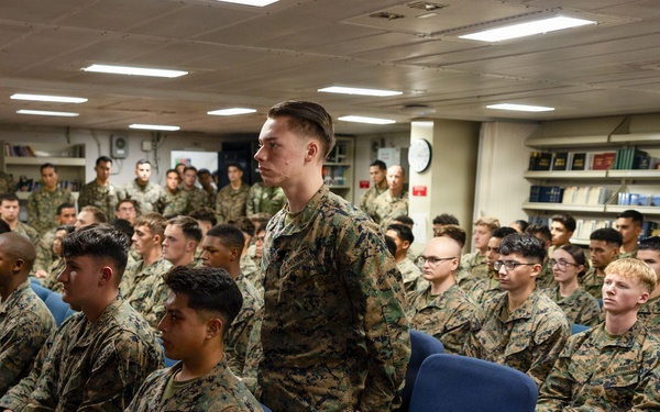 13th MEU | Lance Corporal Leadership and Ethics Seminar Graduation Aboard USS Makin Island
