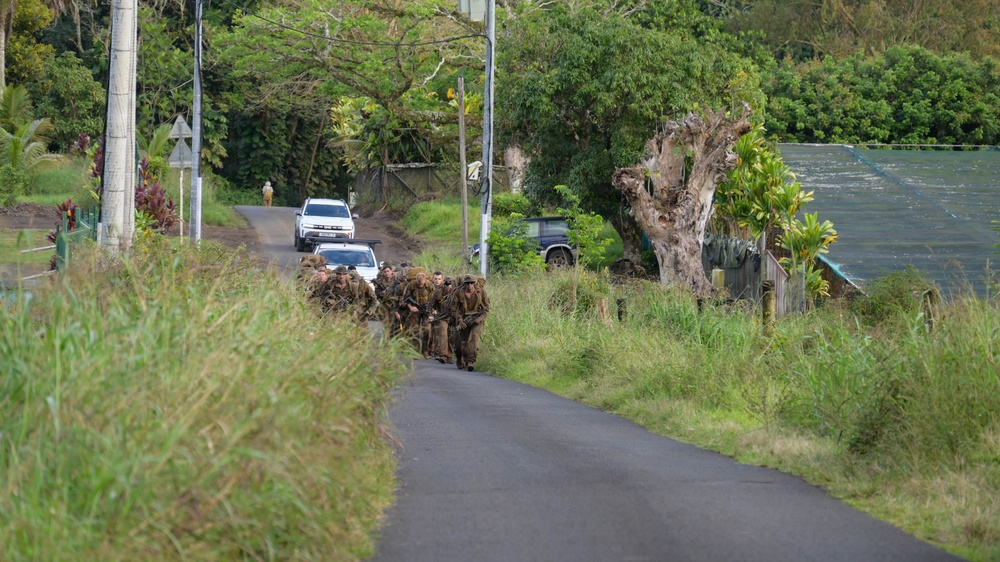 DELAYEN 26: MRF-D Marines, French soldiers conduct culminating hike for commando course