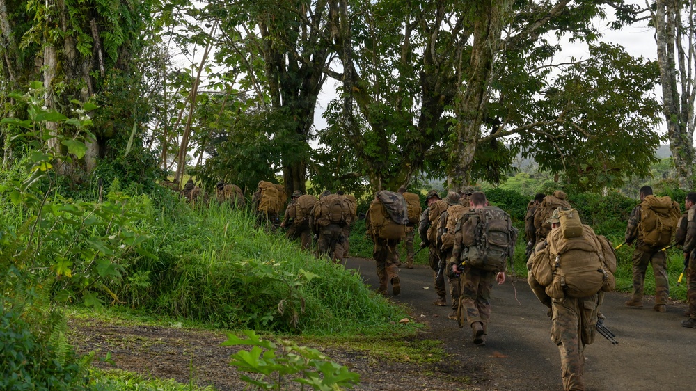DELAYEN 26: MRF-D Marines, French soldiers conduct culminating hike for commando course