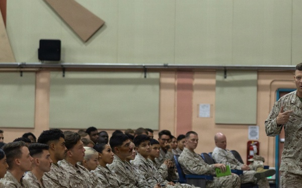 U.S. Marines with 2nd Bn., 1st Marines are recognized during MWX 4-26