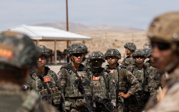 U.S. Marines with Echo Co., 2nd Bn., 1st Marines conduct a squad-level urban assaults