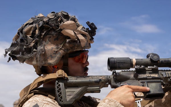 U.S. Marines with Echo Co., 2nd Bn., 1st Marines conduct a squad-level urban assaults