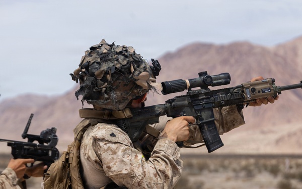 U.S. Marines with Echo Co., 2nd Bn., 1st Marines conduct a squad-level urban assaults