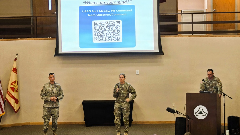 New commander holds first Fort McCoy Garrison town hall, discusses installation priorities and upcoming projects