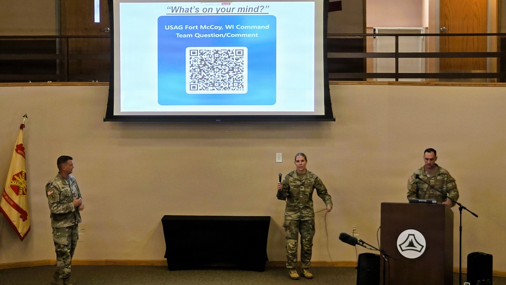New commander holds first Fort McCoy Garrison town hall, discusses installation priorities and upcoming projects