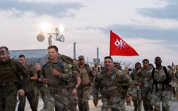 KFOR RC-E hosts Norwegian Foot March at Camp Bondsteel
