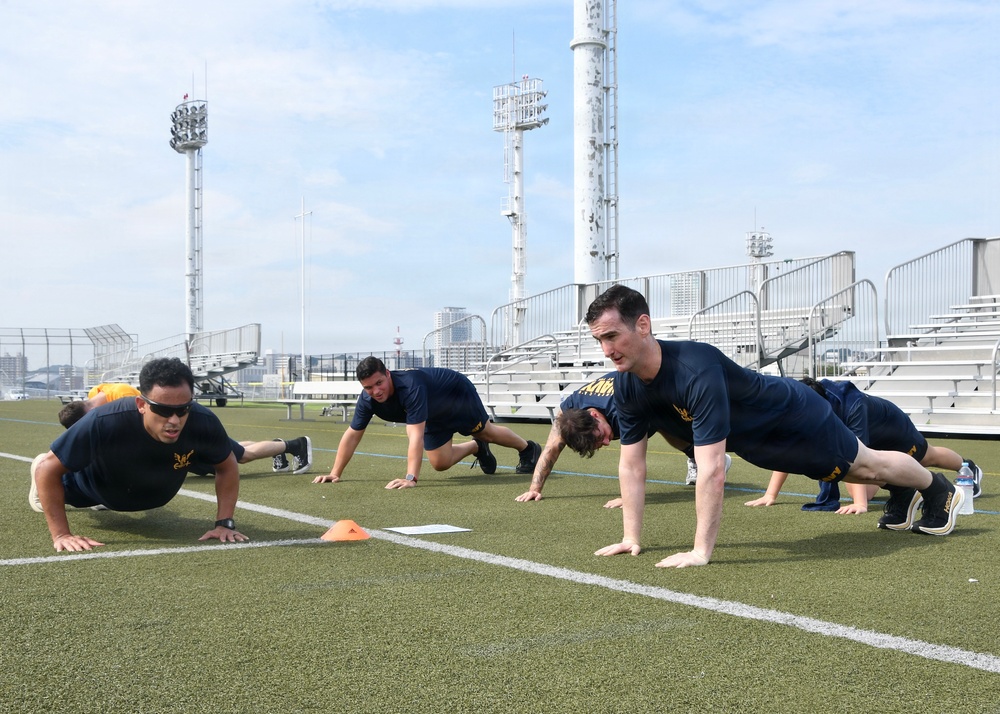 Fit to Fight: Over 100 FLC Yokosuka Personnel Kick Off Inaugural Command PT