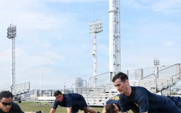 Fit to Fight: Over 100 FLC Yokosuka Personnel Kick Off Inaugural Command PT