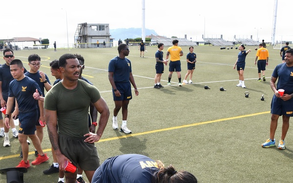 Fit to Fight: Over 100 FLC Yokosuka Personnel Kick Off Inaugural Command PT