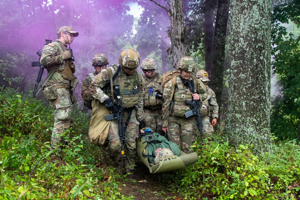 Combat medic students tested during field training