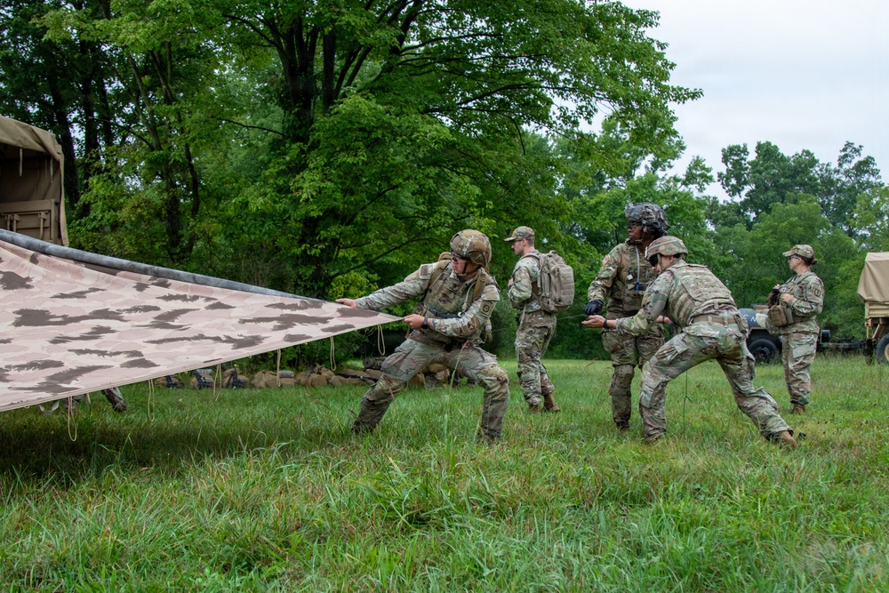 Combat medic students tested during field training
