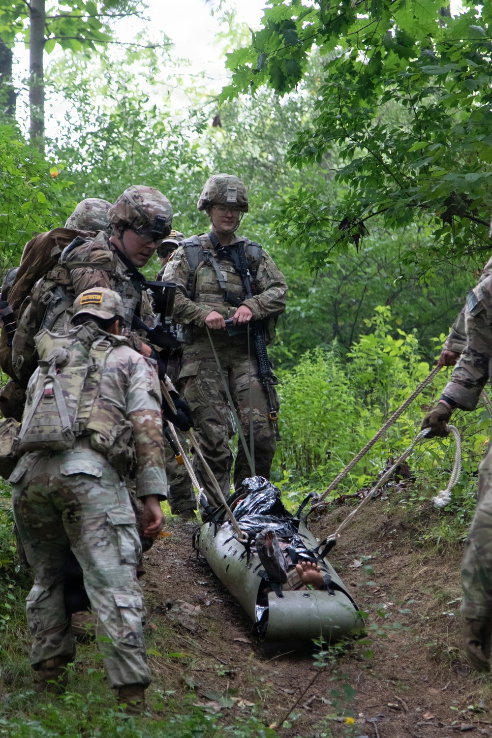 Combat medic students tested during field training