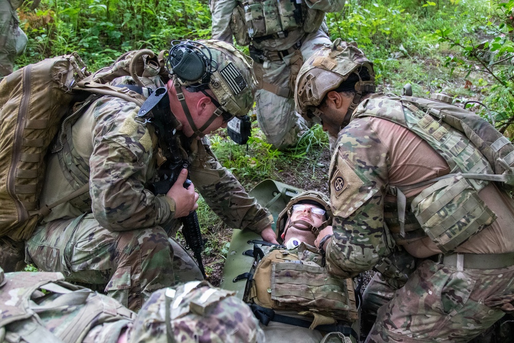 Combat medic students tested during field training