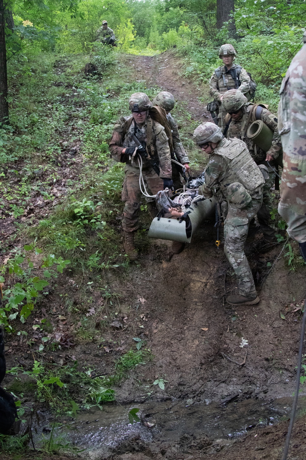 Combat medic students tested during field training