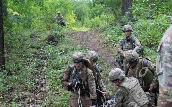 Combat medic students tested during field training