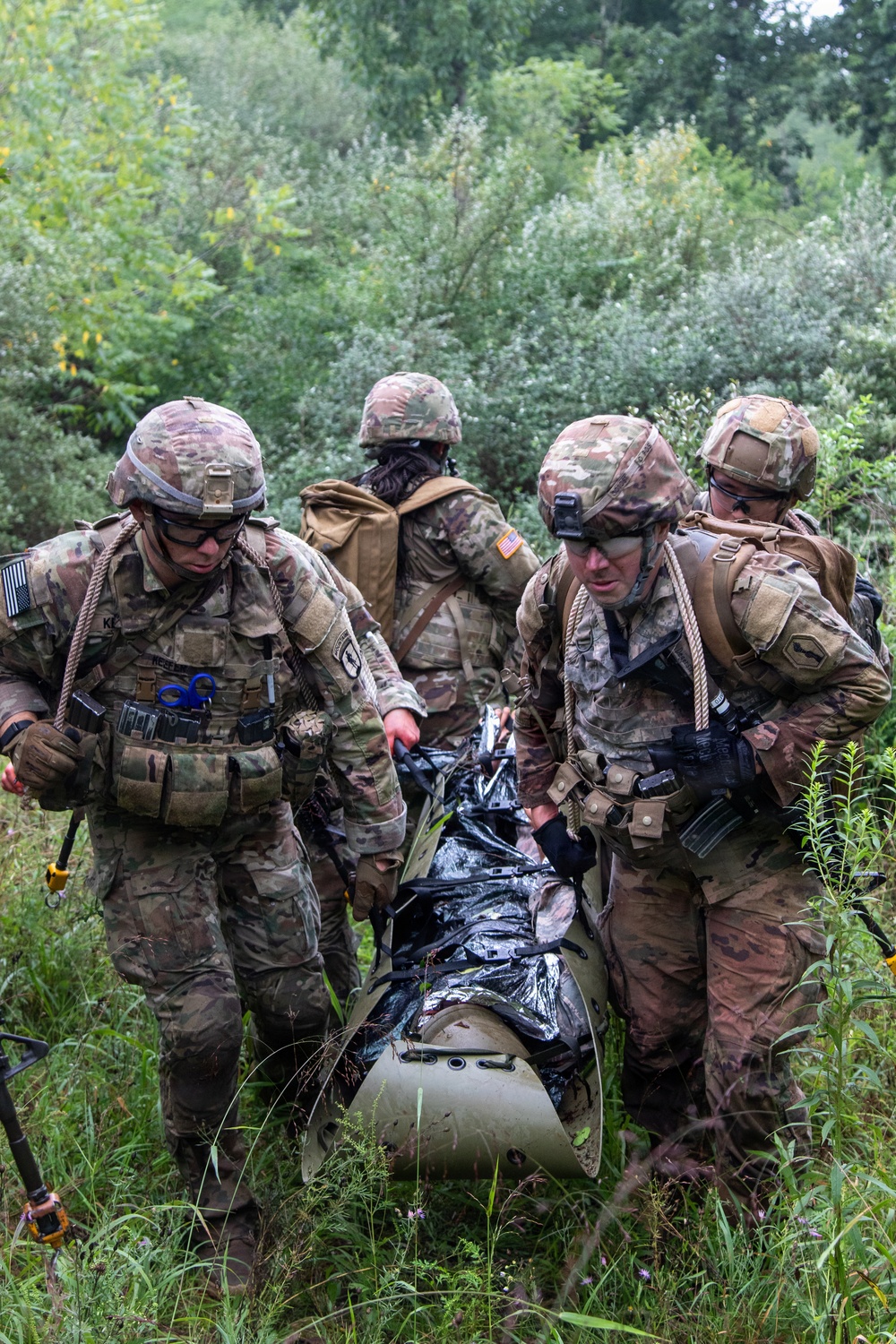 Combat medic students tested during field training