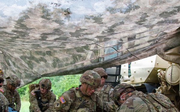Combat medic students tested during field training