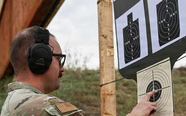Malmstrom Airmen taking aim during Airmen’s Week rifle competition
